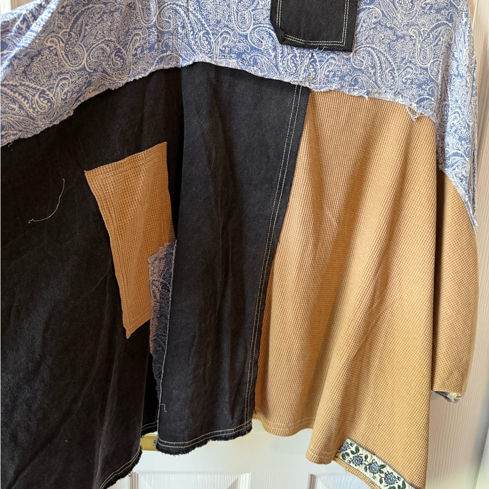 Pol Patchwork Button Up Medium - image 6